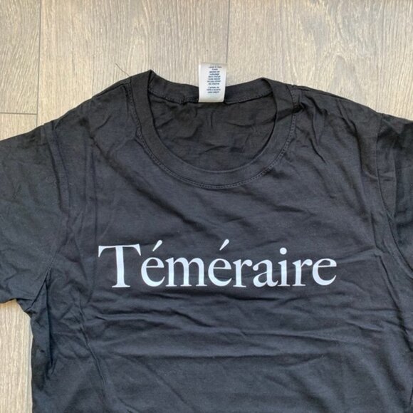 Women’s T-Shirt Graphic Tee French Quote Black Cotton Crewneck Short Sleeve - Picture 4 of 12